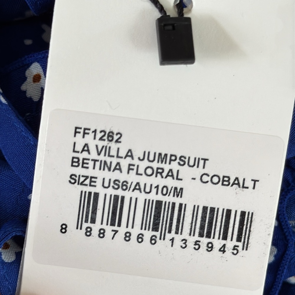 NWT Tuckernuck Faithful The Brand La Villa Cobalt Blue Wide-Leg Jumpsuit 6 - Picture 12 of 14